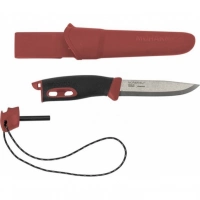 Нож с фиксированным лезвием Morakniv Companion Spark Black Red, сталь Sandvik 12C27, рукоять резина/пластик купить в 